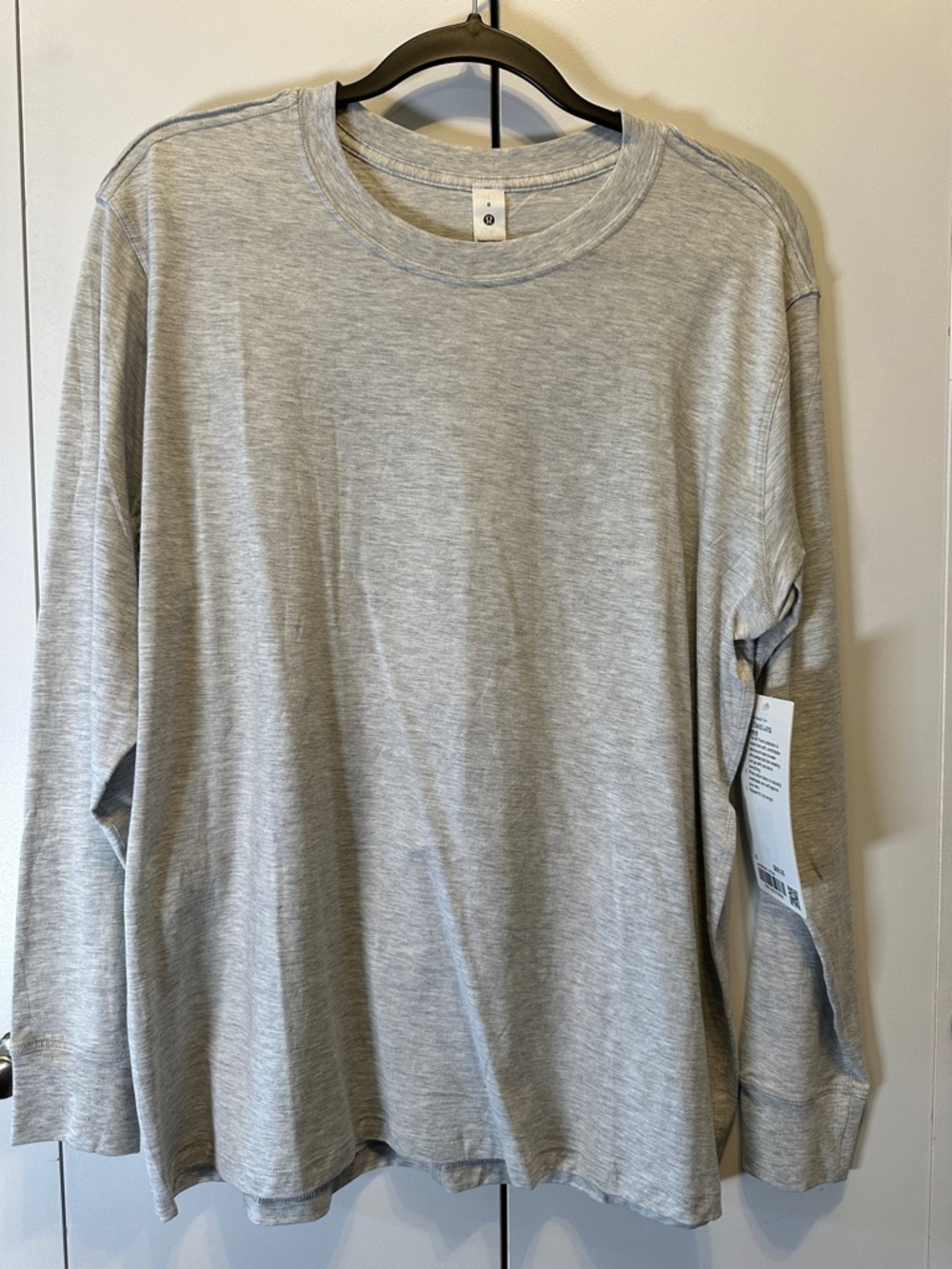 NWT! Lululemon All Yours Long Sleeve in Heathered Core Ultra Light Grey Size 8